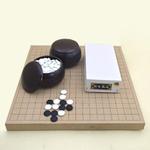 囲碁セット　新桂10号卓上接合碁盤と碁石新生松(約10mm厚）とP碁笥銘木特大のセット